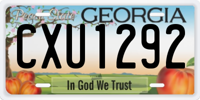 GA license plate CXU1292