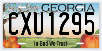 GA license plate CXU1295