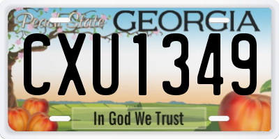 GA license plate CXU1349