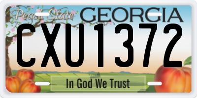 GA license plate CXU1372