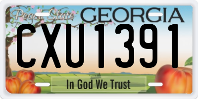 GA license plate CXU1391