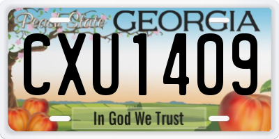 GA license plate CXU1409