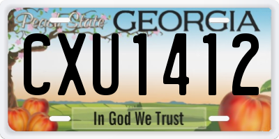 GA license plate CXU1412