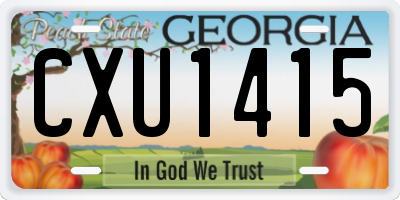 GA license plate CXU1415