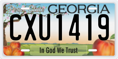 GA license plate CXU1419