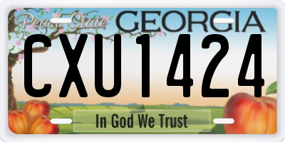 GA license plate CXU1424