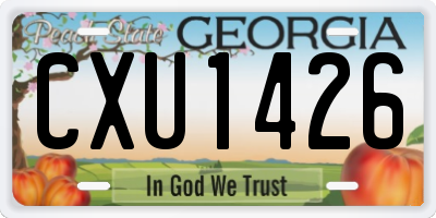 GA license plate CXU1426