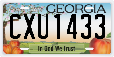 GA license plate CXU1433