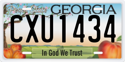 GA license plate CXU1434