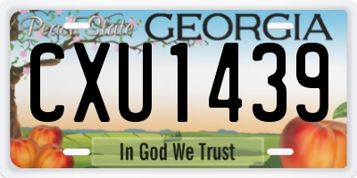 GA license plate CXU1439