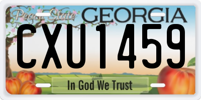 GA license plate CXU1459
