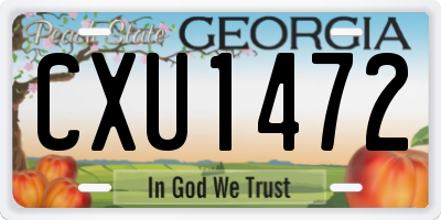 GA license plate CXU1472