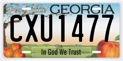 GA license plate CXU1477