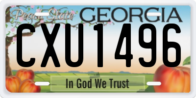 GA license plate CXU1496