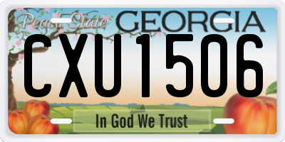 GA license plate CXU1506