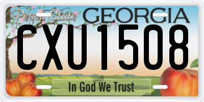 GA license plate CXU1508
