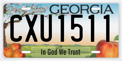 GA license plate CXU1511