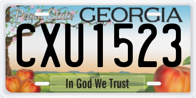 GA license plate CXU1523