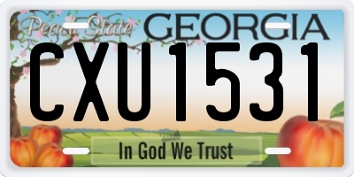 GA license plate CXU1531