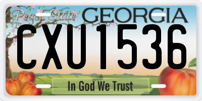 GA license plate CXU1536