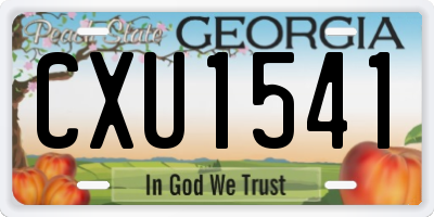 GA license plate CXU1541