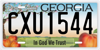 GA license plate CXU1544