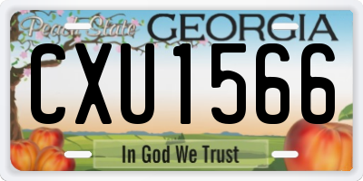 GA license plate CXU1566