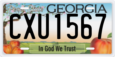 GA license plate CXU1567