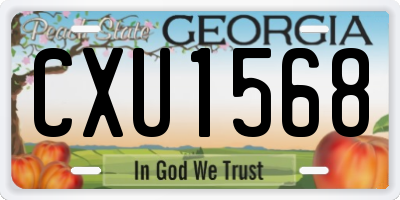 GA license plate CXU1568