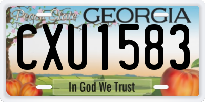 GA license plate CXU1583