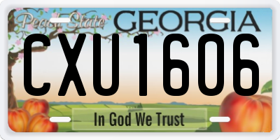 GA license plate CXU1606