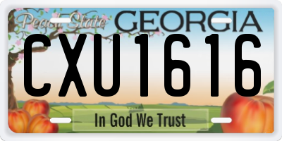 GA license plate CXU1616
