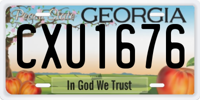 GA license plate CXU1676
