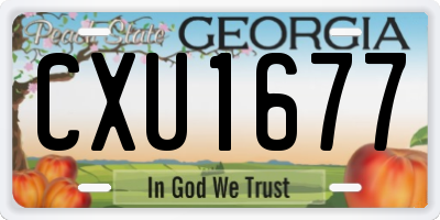 GA license plate CXU1677