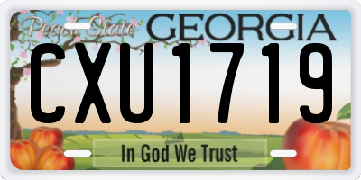 GA license plate CXU1719