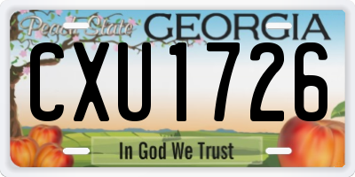 GA license plate CXU1726