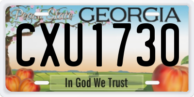 GA license plate CXU1730