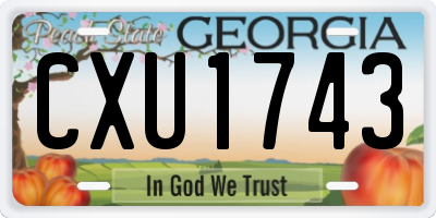 GA license plate CXU1743