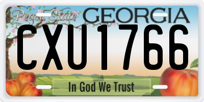 GA license plate CXU1766