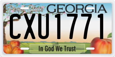 GA license plate CXU1771