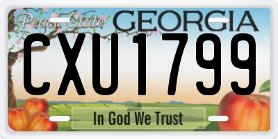 GA license plate CXU1799