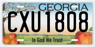 GA license plate CXU1808