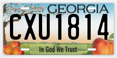 GA license plate CXU1814