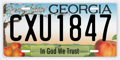 GA license plate CXU1847