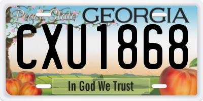 GA license plate CXU1868