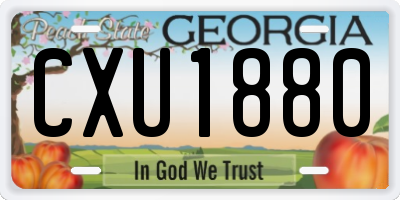 GA license plate CXU1880