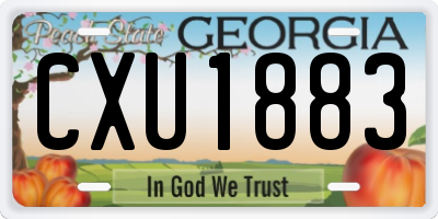 GA license plate CXU1883