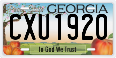 GA license plate CXU1920