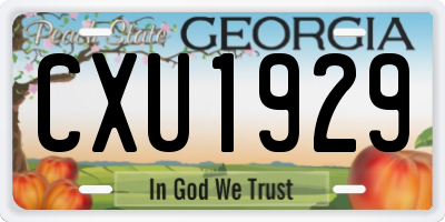 GA license plate CXU1929