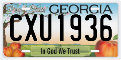GA license plate CXU1936